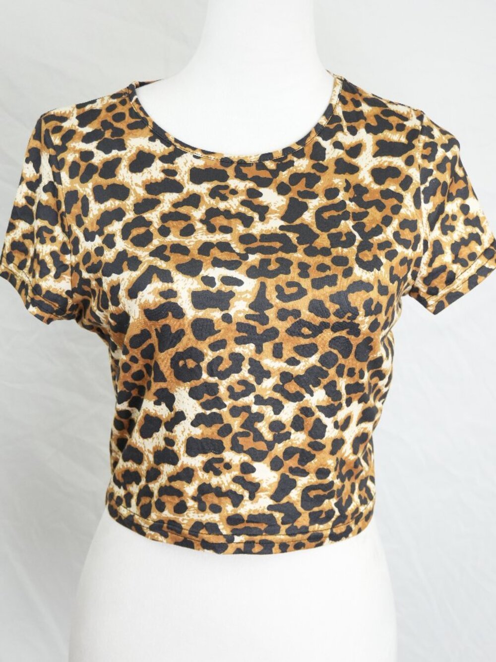 EUC Crop Top Stretchy Bodycon Womens XL Cheetah Print Summer
